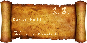 Kozma Berill névjegykártya